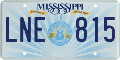 MS license plate LNE815