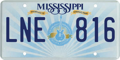 MS license plate LNE816