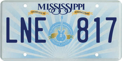 MS license plate LNE817