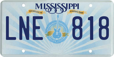 MS license plate LNE818