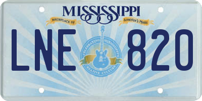 MS license plate LNE820