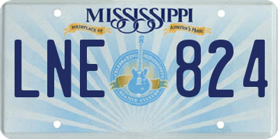 MS license plate LNE824