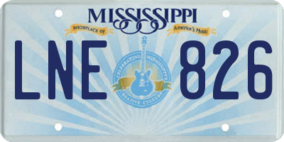 MS license plate LNE826