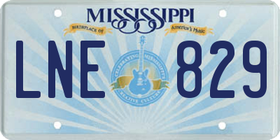 MS license plate LNE829