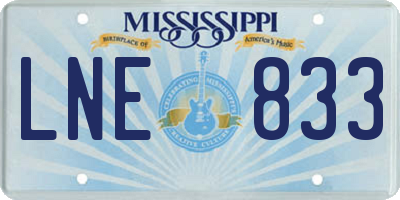 MS license plate LNE833