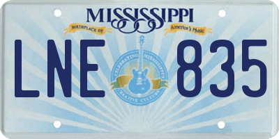 MS license plate LNE835