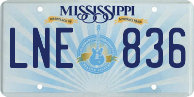 MS license plate LNE836
