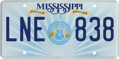 MS license plate LNE838