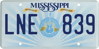 MS license plate LNE839