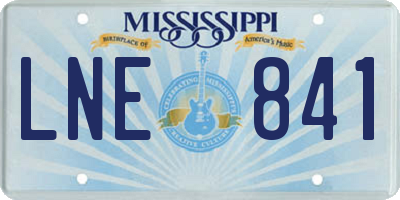 MS license plate LNE841