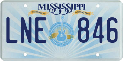 MS license plate LNE846