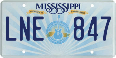 MS license plate LNE847