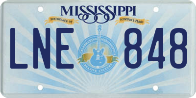 MS license plate LNE848