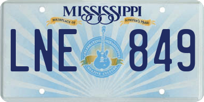 MS license plate LNE849