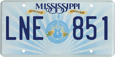 MS license plate LNE851