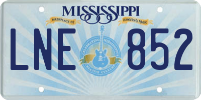 MS license plate LNE852
