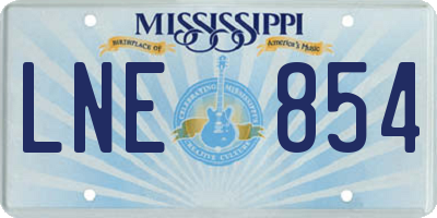 MS license plate LNE854