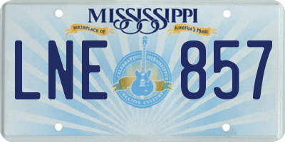 MS license plate LNE857