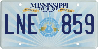 MS license plate LNE859