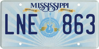 MS license plate LNE863