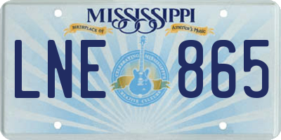 MS license plate LNE865