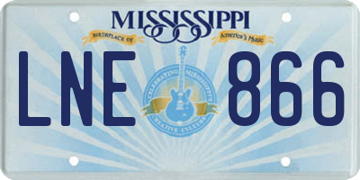 MS license plate LNE866