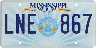 MS license plate LNE867