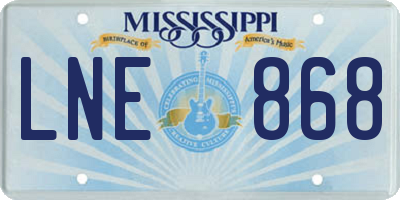 MS license plate LNE868