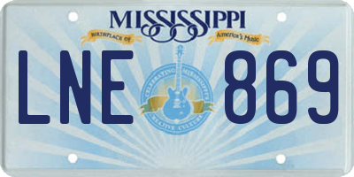 MS license plate LNE869