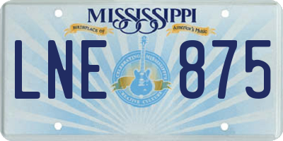 MS license plate LNE875
