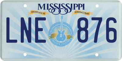 MS license plate LNE876