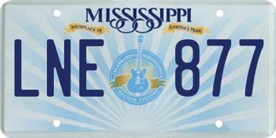 MS license plate LNE877