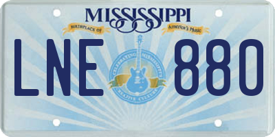 MS license plate LNE880