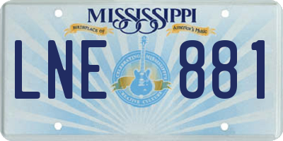 MS license plate LNE881