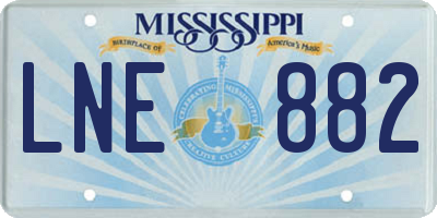 MS license plate LNE882