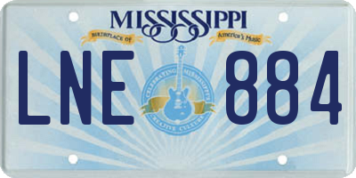 MS license plate LNE884