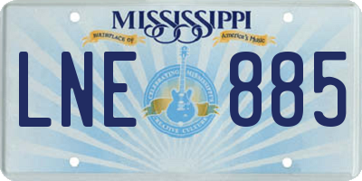 MS license plate LNE885
