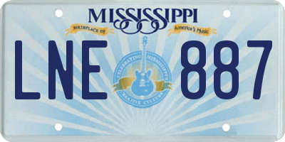 MS license plate LNE887