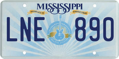 MS license plate LNE890