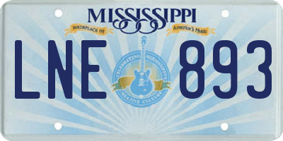 MS license plate LNE893
