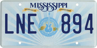 MS license plate LNE894