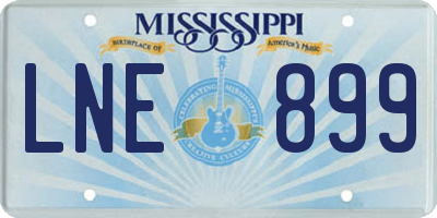 MS license plate LNE899
