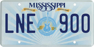 MS license plate LNE900