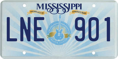 MS license plate LNE901