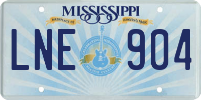 MS license plate LNE904
