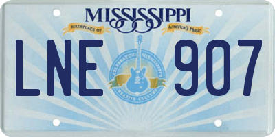MS license plate LNE907
