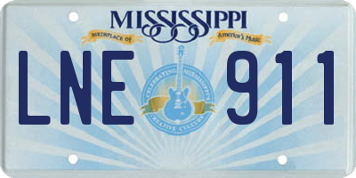 MS license plate LNE911