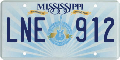 MS license plate LNE912