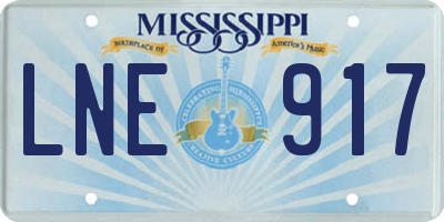 MS license plate LNE917