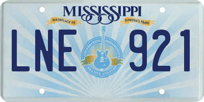 MS license plate LNE921